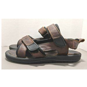 RIGGERS Men's Brown Genuine Leather Sandals Size 8M Hook & Latch Closure Nice